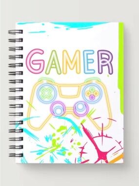 Gamer Neon Spiral Notebook - Multicolor